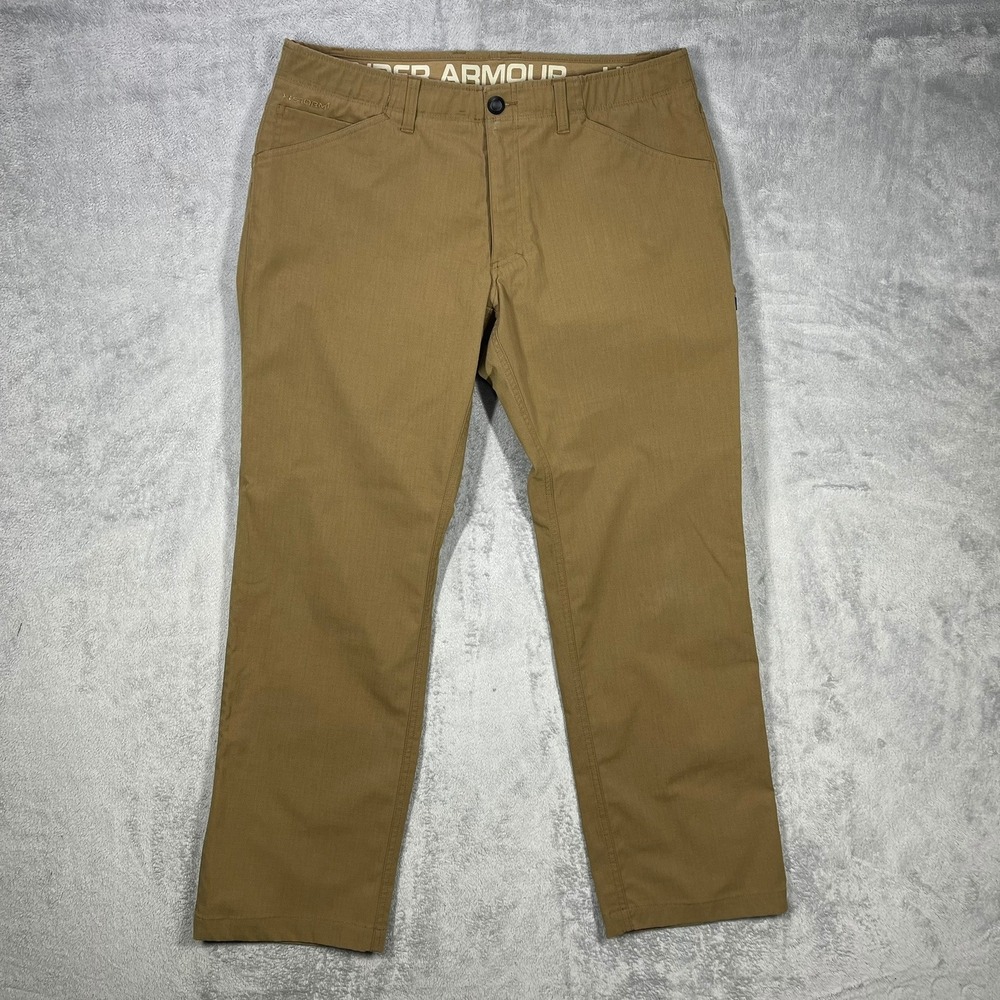 Under Armour Storm Covert Tactical Pants Mens 38x32(36x31) Brown Ripstop 1262480